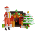 پیش‌نمایش فایل santa-claus-holding-gift-box-and-doing-christmas-decoration-6766923 از پک کریسمس – جلد ۲