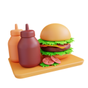 پیش‌نمایش فایل hamburger-with-sauces-7084682 از پک غذا