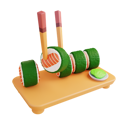 پیش‌نمایش فایل sushi-roll-plate-7084698 از پک غذا