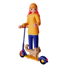 پیش‌نمایش فایل female-character-riding-electric-scooter-with-cat-4755329 از پک زن در حال سواری اسکوتر برقی