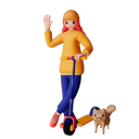 پیش‌نمایش فایل girl-riding-electric-scooter-with-cat-4755326 از پک زن در حال سواری اسکوتر برقی