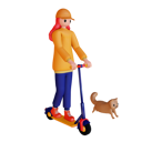 پیش‌نمایش فایل girl-riding-scooter-with-cat-4755086 از پک زن در حال سواری اسکوتر برقی