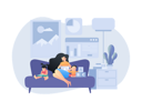 پیش‌نمایش فایل young-woman-working-at-home-with-child-9246664 از پک دورکاری از خانه - جلد 4