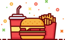 پیش‌نمایش فایل burger-with-drink-and-french-fries-1885007 از پک غذا و نوشیدنی