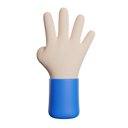 پیش‌نمایش فایل four-finger-hand-gesture-5412575 از پک حرکت دست