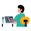 پیش‌نمایش فایل boy-doing-online-learning-9586140 از پک مدرسه