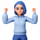 پیش‌نمایش فایل cute-girl-doing-hooray-gesture-8127908 از پک شخصیت زن چاق و چله
