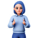 پیش‌نمایش فایل cute-girl-pointing-forward-8127772 از پک شخصیت زن چاق و چله