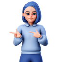 پیش‌نمایش فایل cute-girl-pointing-left-side-8127882 از پک شخصیت زن چاق و چله