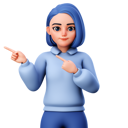 پیش‌نمایش فایل cute-girl-pointing-left-side-8127903 از پک شخصیت زن چاق و چله