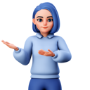 پیش‌نمایش فایل cute-girl-presenting-to-left-side-8127902 از پک شخصیت زن چاق و چله