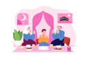 پیش‌نمایش فایل muslim-family-praying-before-iftar-party-5253689 از پک مهمانی افطار
