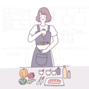 پیش‌نمایش فایل girl-cooking-in-kitchen-4812890 از پک حرفه