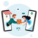پیش‌نمایش فایل digital-store-owner-delivery-product-to-woman-4815157 از پک خرید آنلاین