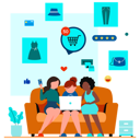 پیش‌نمایش فایل girls-doing-online-shopping-4815156 از پک خرید آنلاین