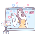 پیش‌نمایش فایل woman-live-broadcast-via-smartphone-4812923 از پک چت آنلاین
