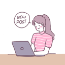 پیش‌نمایش فایل woman-updating-new-post-4812919 از پک چت آنلاین