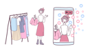 پیش‌نمایش فایل young-women-use-smartphone-live-to-sell-clothes-4812929 از پک چت آنلاین