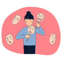 پیش‌نمایش فایل girl-with-different-expression-masks-4883927 از پک احساسات افراد