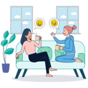 پیش‌نمایش فایل two-girls-sitting-on-couch-drinking-coffee-and-gossiping-inside-home-4883936 از پک احساسات افراد