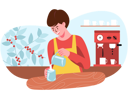 پیش‌نمایش فایل barista-preparing-coffee-lattes-for-customers-4916430 از پک فعالیت‌های مردم