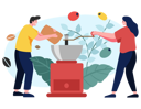 پیش‌نمایش فایل coffee-seller-is-grinding-coffee-beans-for-customers-who-come-to-buy-ground-coffee-4916432 از پک فعالیت‌های مردم