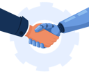 پیش‌نمایش فایل robot-and-human-hand-shaking-hand-4916367 از پک هوش مصنوعی (AI)