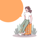 پیش‌نمایش فایل female-sitting-on-suitcase-4922799 از پک سفر و تعطیلات