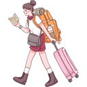 پیش‌نمایش فایل female-tourist-walking-with-suitcase-4922804 از پک سفر و تعطیلات