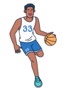 پیش‌نمایش فایل basketball-player-dribbling-ball-4964016 از پک کاراکترهای ورزشی