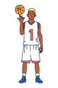 پیش‌نمایش فایل basketball-player-spinning-ball-on-finger-4964012 از پک کاراکترهای ورزشی