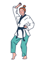 پیش‌نمایش فایل female-karate-player-doing-practice-4964054 از پک کاراکترهای ورزشی