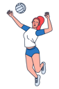 پیش‌نمایش فایل female-volleyball-player-smashing-ball-4964014 از پک کاراکترهای ورزشی