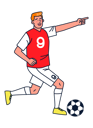 پیش‌نمایش فایل footballer-playing-football-4964020 از پک کاراکترهای ورزشی
