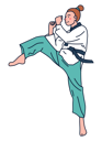پیش‌نمایش فایل girl-doing-karate-4964050 از پک کاراکترهای ورزشی