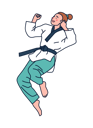 پیش‌نمایش فایل girl-doing-karate-practice-4964051 از پک کاراکترهای ورزشی