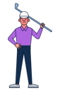 پیش‌نمایش فایل golfer-holding-stick-4964057 از پک کاراکترهای ورزشی