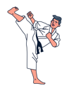 پیش‌نمایش فایل karate-player-4964044 از پک کاراکترهای ورزشی