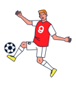 پیش‌نمایش فایل male-footballer-kicking-ball-4964023 از پک کاراکترهای ورزشی