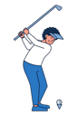 پیش‌نمایش فایل male-golfer-hitting-ball-with-stick-4964059 از پک کاراکترهای ورزشی
