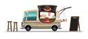 پیش‌نمایش فایل food-truck-with-barbecue-and-wooden-chair-4975283 از پک وان غذا