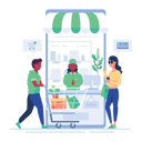 پیش‌نمایش فایل couple-using-card-for-checkout-payment-4975522 از پک خرید آنلاین