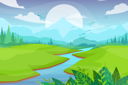 پیش‌نمایش فایل nature-scene-with-river-and-hills-4975046 از پک مناظر