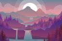 پیش‌نمایش فایل abstract-landscape-with-mountains-and-trees-with-waterfall-4975873 از پک مناظر