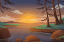 پیش‌نمایش فایل lake-and-mountain-with-sunset-landscape-4975870 از پک مناظر