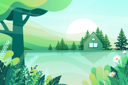 پیش‌نمایش فایل little-house-in-forest-or-garden-with-summer-landscape-of-wooden-village-4975866 از پک مناظر