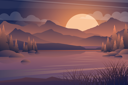 پیش‌نمایش فایل mountain-and-lake-sunset-landscape-4975868 از پک مناظر