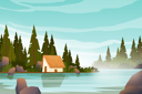 پیش‌نمایش فایل cottage-near-large-lake-in-forest-area-4975887 از پک مناظر