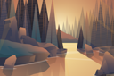 پیش‌نمایش فایل forest-river-and-mountain-with-warm-tone-4975893 از پک مناظر
