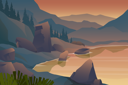 پیش‌نمایش فایل scene-nature-landscape-of-lake-and-forest-trees-4975903 از پک مناظر